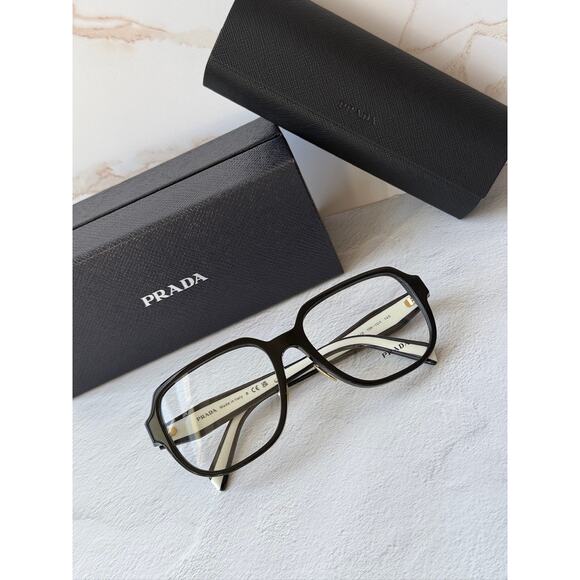 NEW Prada PR B07VD Black White Eyeglasses Frames main image 5